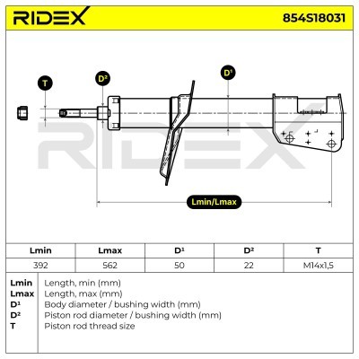 Stoßdämpfer RIDEX 854S18031 854S18031 - foto 8