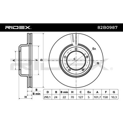 Bremsscheibe RIDEX 82B0987 82B0987 - foto 3