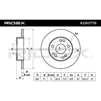 Bremsscheibe RIDEX 82B0778 82B0778 - foto 5