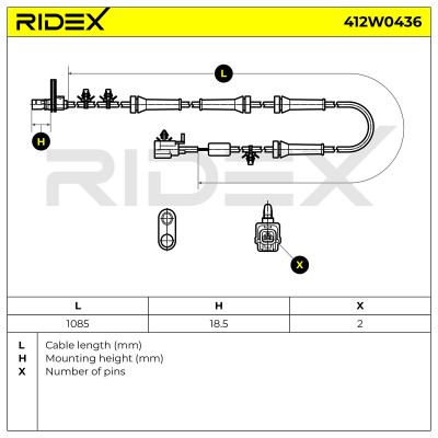 ABS Sensor RIDEX 412W0436 412W0436 - foto 5