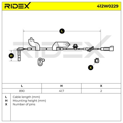 ABS Sensor RIDEX 412W0229 412W0229 - foto 6