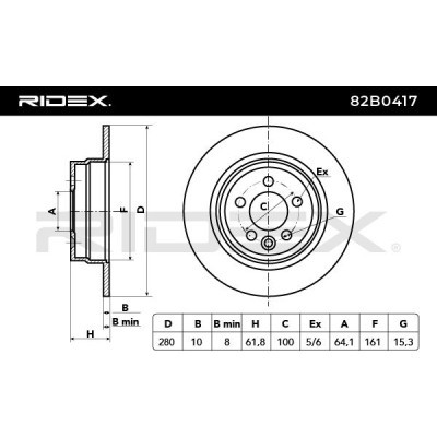 Bremsscheibe RIDEX 82B0417 82B0417 - foto 3