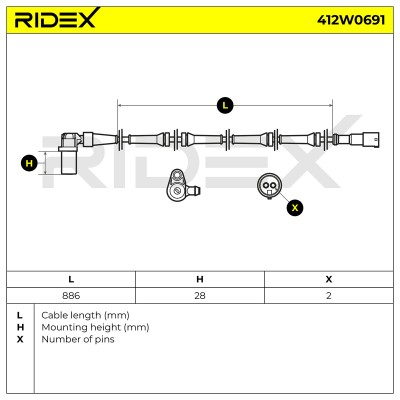 ABS Sensor RIDEX 412W0691 412W0691 - foto 6