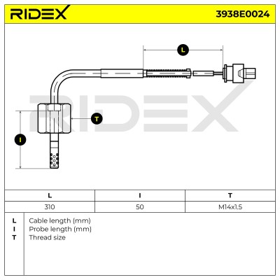 Abgastemperatursensor RIDEX 3938E0024 3938E0024 - foto 6