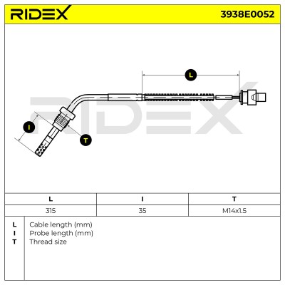 Abgastemperatursensor RIDEX 3938E0052 3938E0052 - foto 6