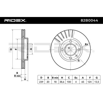 Bremsscheibe RIDEX 82B0044 82B0044 - foto 4