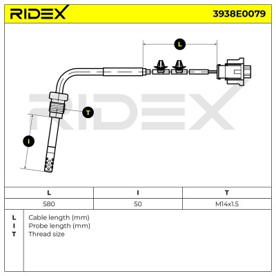 Abgastemperatursensor RIDEX 3938E0079 3938E0079 - foto 6