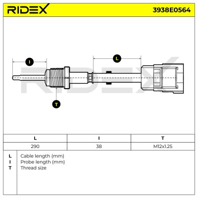 Abgastemperatursensor RIDEX 3938E0564 3938E0564 - foto 6