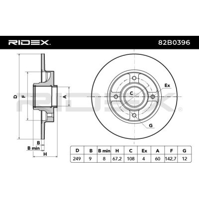 Bremsscheibe RIDEX 82B0396 82B0396 - foto 4