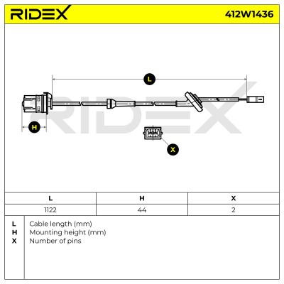 ABS Sensor RIDEX 412W1436 412W1436 - foto 5