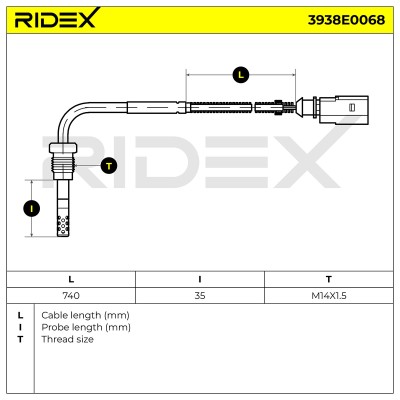 Abgastemperatursensor RIDEX 3938E0068 3938E0068 - foto 5