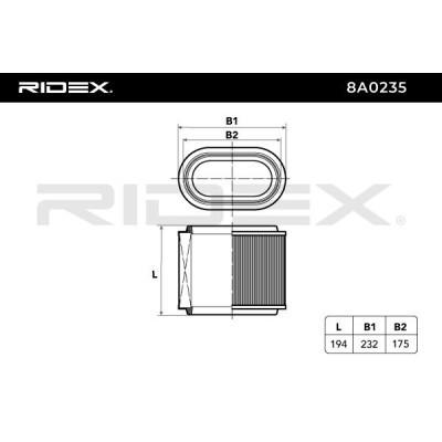 Luftfilter RIDEX 8A0235 8A0235 - foto 10