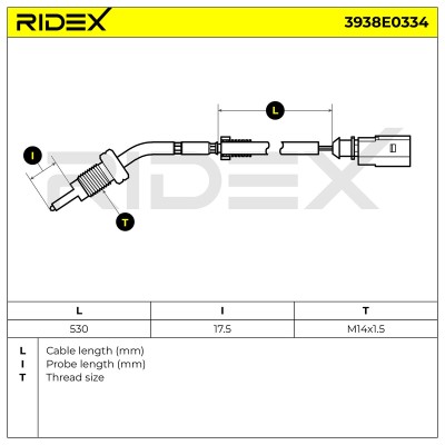 Abgastemperatursensor RIDEX 3938E0334 3938E0334 - foto 6