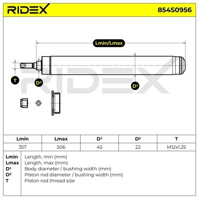 Stoßdämpfer RIDEX 854S0956 854S0956 - foto 8