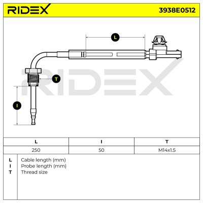 Abgastemperatursensor RIDEX 3938E0512 3938E0512 - foto 6