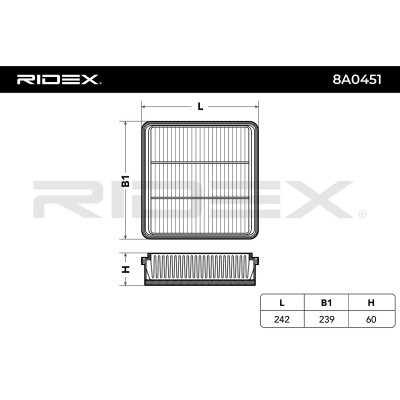 Luftfilter RIDEX 8A0451 8A0451 - foto 6