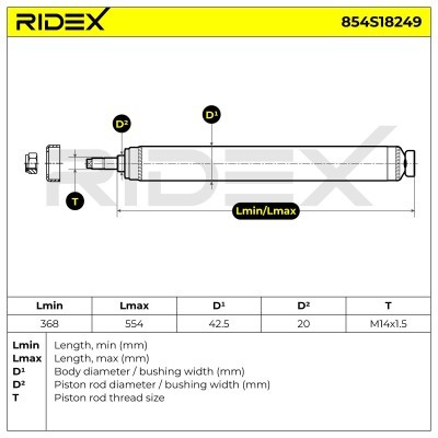 Stoßdämpfer RIDEX 854S18249 854S18249 - foto 8