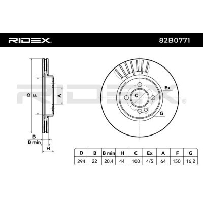 Bremsscheibe RIDEX 82B0771 82B0771 - foto 4