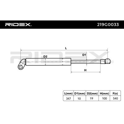Gasfeder, Koffer-/Laderaum RIDEX 219G0033 219G0033 - foto 5