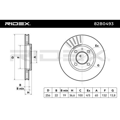 Bremsscheibe RIDEX 82B0493 82B0493 - foto 7