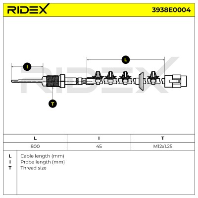 Abgastemperatursensor RIDEX 3938E0004 3938E0004 - foto 7
