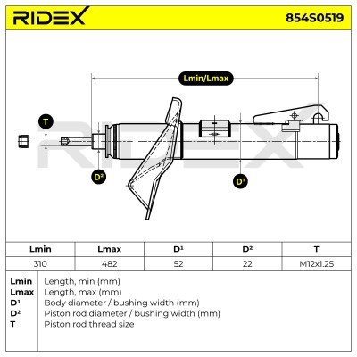 Stoßdämpfer RIDEX 854S0519 854S0519 - foto 6