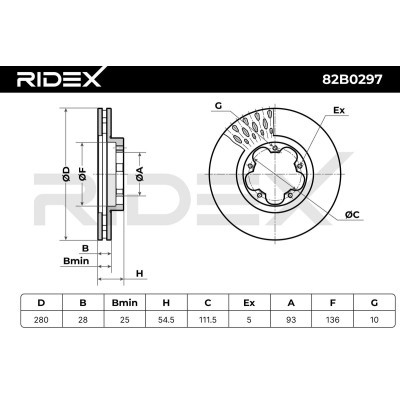 Bremsscheibe RIDEX 82B0297 82B0297 - foto 6