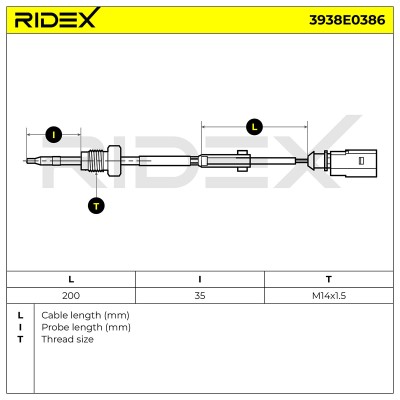 Abgastemperatursensor RIDEX 3938E0386 3938E0386 - foto 6