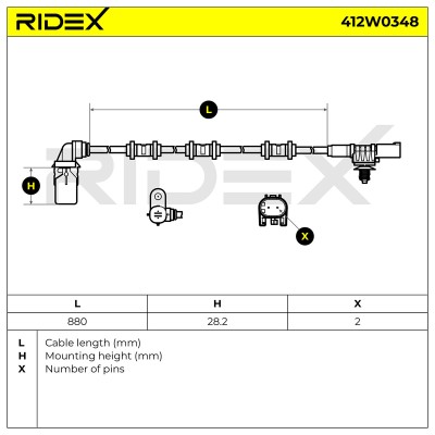 ABS Sensor RIDEX 412W0348 412W0348 - foto 6