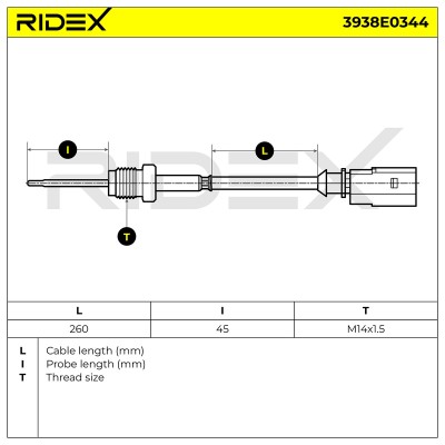 Abgastemperatursensor RIDEX 3938E0344 3938E0344 - foto 6