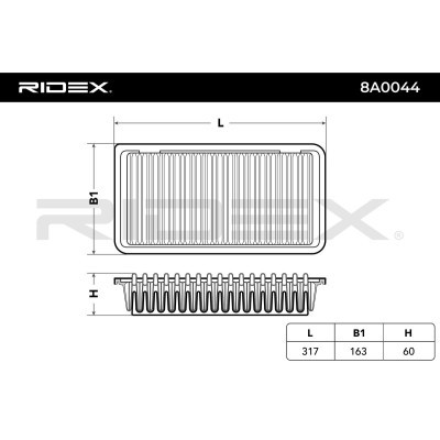 Luftfilter RIDEX 8A0044 8A0044 - foto 3