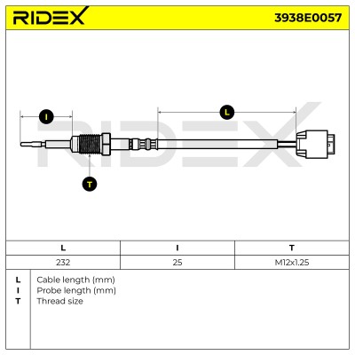 Abgastemperatursensor RIDEX 3938E0057 3938E0057 - foto 6