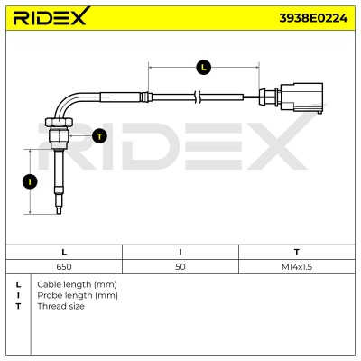 Abgastemperatursensor RIDEX 3938E0224 3938E0224 - foto 6