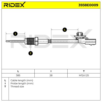 Abgastemperatursensor RIDEX 3938E0009 3938E0009 - foto 6
