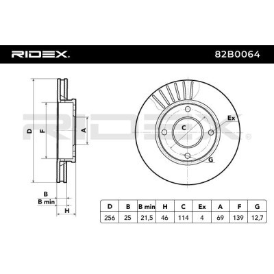 Bremsscheibe RIDEX 82B0064 82B0064 - foto 4