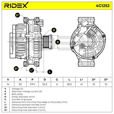Generator RIDEX 4G1252 4G1252 - foto 5