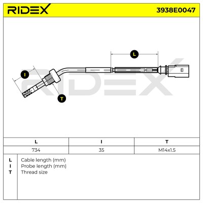 Abgastemperatursensor RIDEX 3938E0047 3938E0047 - foto 5