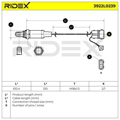 Lambdasonde RIDEX 3922L0239 3922L0239 - foto 6