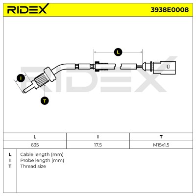 Abgastemperatursensor RIDEX 3938E0008 3938E0008 - foto 6