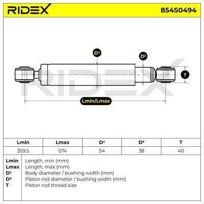 Stoßdämpfer RIDEX 854S0494 854S0494 - foto 8