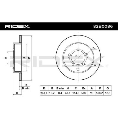 Bremsscheibe RIDEX 82B0086 82B0086 - foto 3