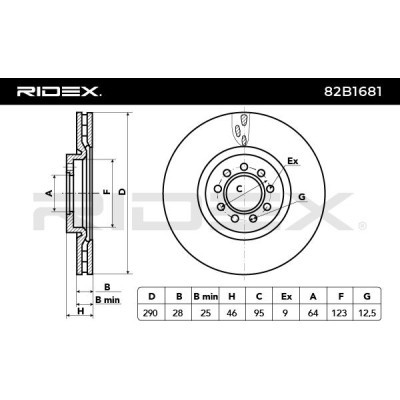 Bremsscheibe RIDEX 82B1681 82B1681 - foto 5