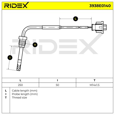 Abgastemperatursensor RIDEX 3938E0140 3938E0140 - foto 6