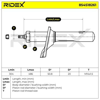 Stoßdämpfer RIDEX 854S18261 854S18261 - foto 6