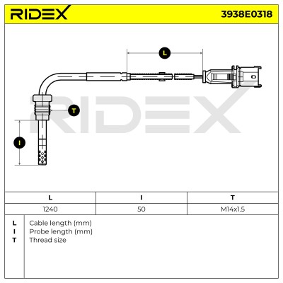 Abgastemperatursensor RIDEX 3938E0318 3938E0318 - foto 6