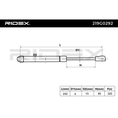 Gasfeder, Koffer-/Laderaum RIDEX 219G0292 219G0292 - foto 7