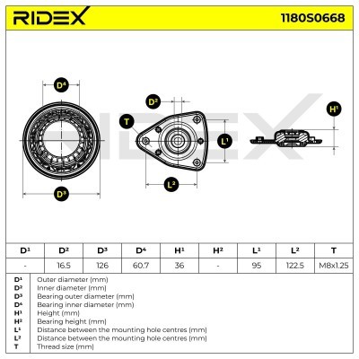 Stoßdämpferkissen Vorderachse RIDEX 1180S0668 1180S0668 - foto 5