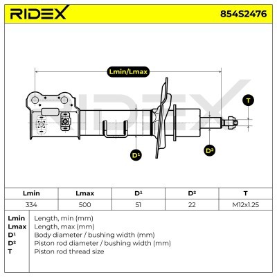 Stoßdämpfer RIDEX 854S2476 854S2476 - foto 8