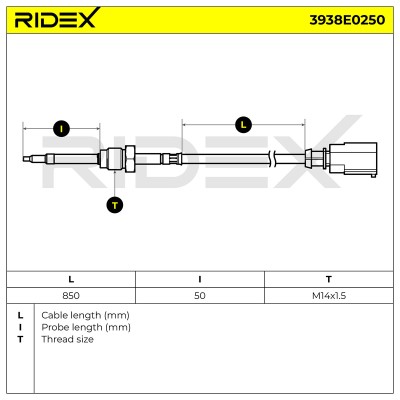Abgastemperatursensor RIDEX 3938E0250 3938E0250 - foto 6
