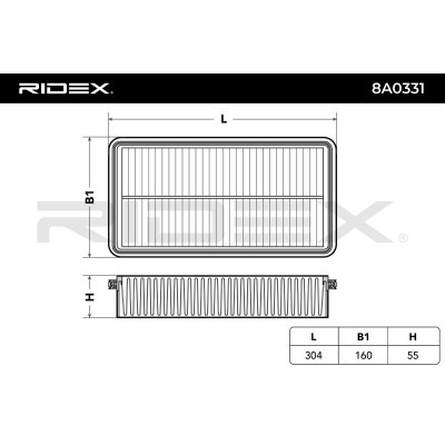 Luftfilter RIDEX 8A0331 8A0331 - foto 5